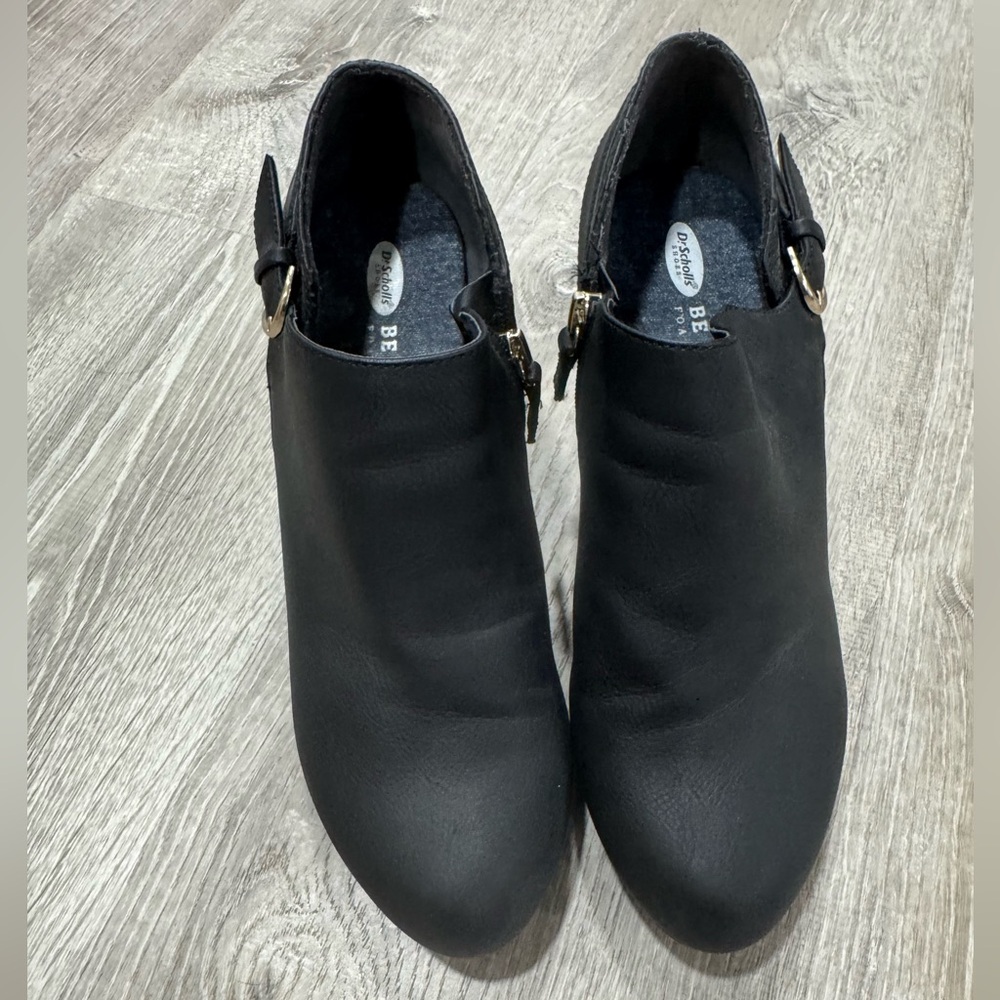 Dr. Scholl's Black Buckle Ankle Booties